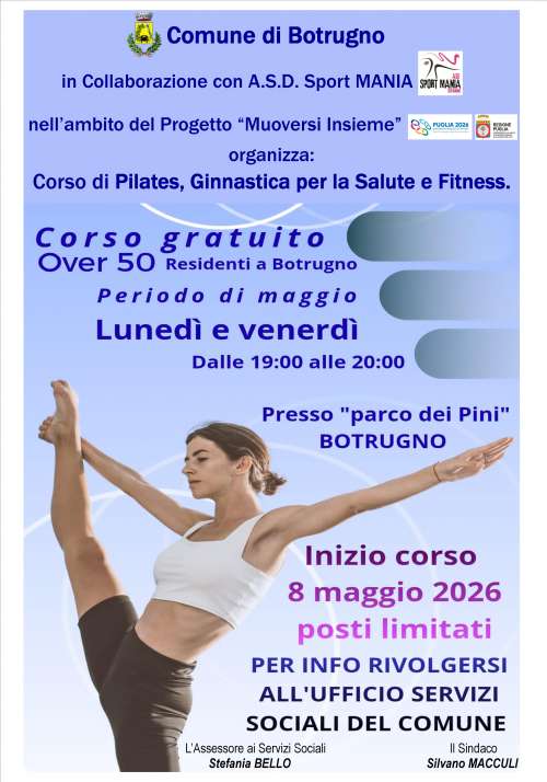 Corso gratuito di Pilates, Ginnastica per la salute e Fitness