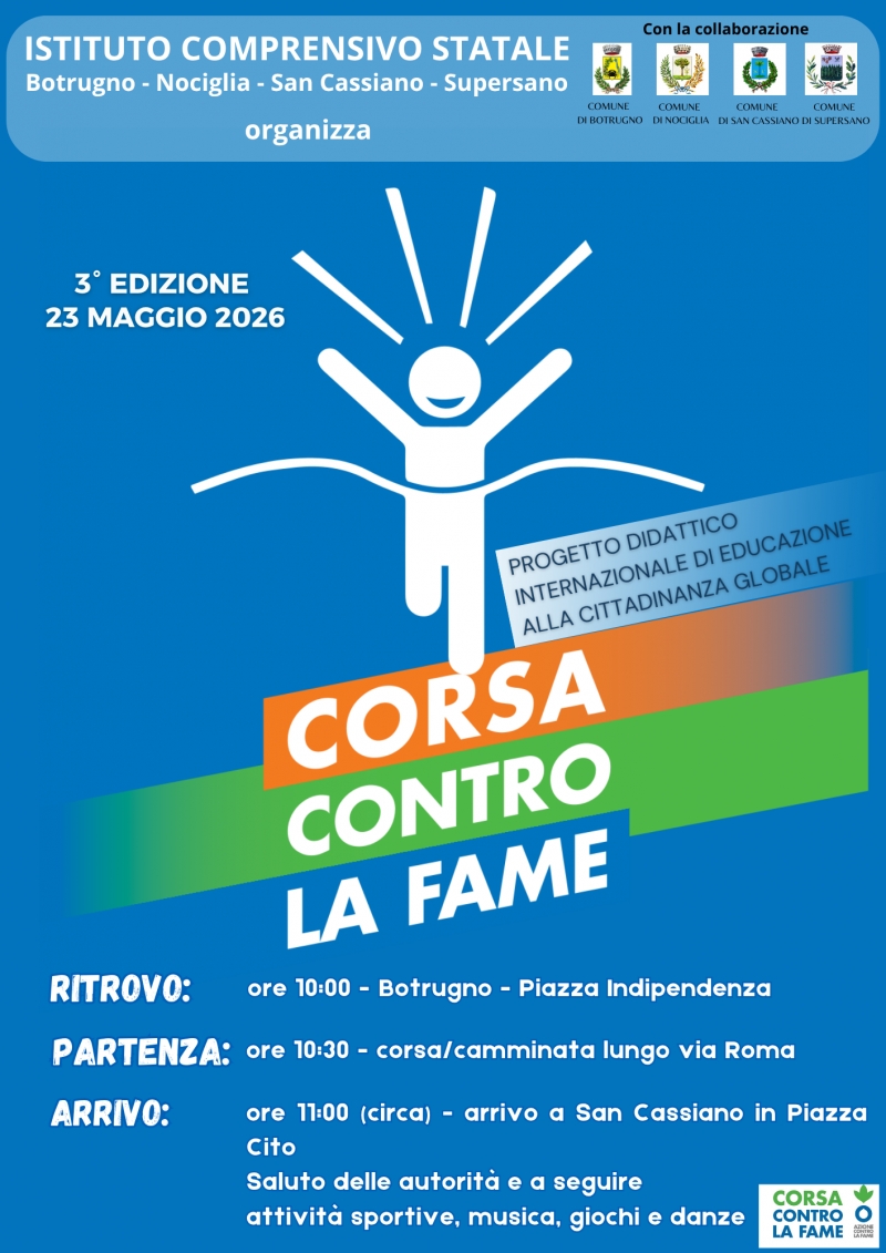 Corsa contro la Fame - Progetto didattico internazionale di educazione alla cittadinanza globale. Sabato 23 maggio 2026
